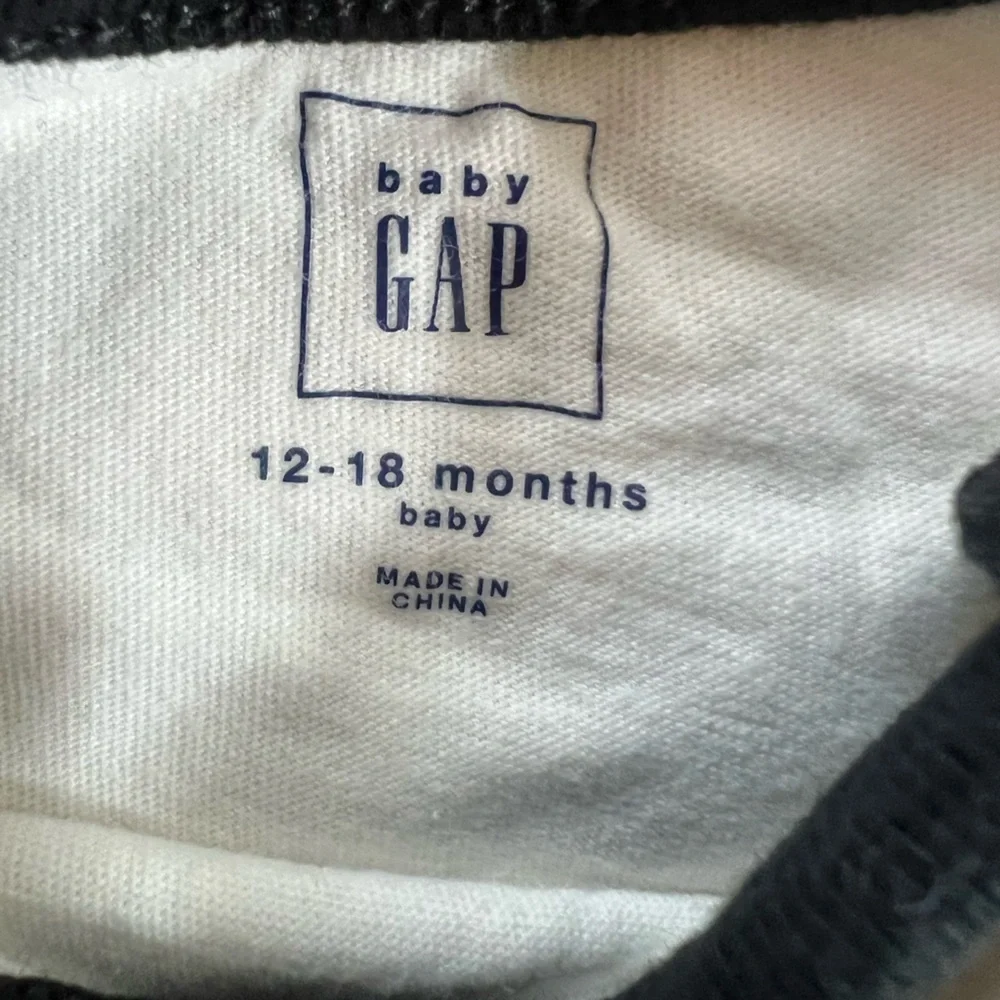 GAP Black and White Striped Bodysuit 12-18 mo